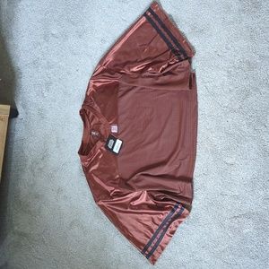 Women's Rihanna Savage x FENTY Brown Game Day LVII Cropped Athletic Mesh Jersey